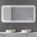28x60 LED Vanity Mirror Anti-Fog Dimmable Shatter-Proof Tempered Glass Bathroom Decor