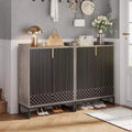 Lantine Shoe Cabinet with Doors, 5-Tier Grey Shoe Storage Cabinet for 25 Pairs, Wooden Shoes Rack Organizer for Entryway, Living Room, Hallway