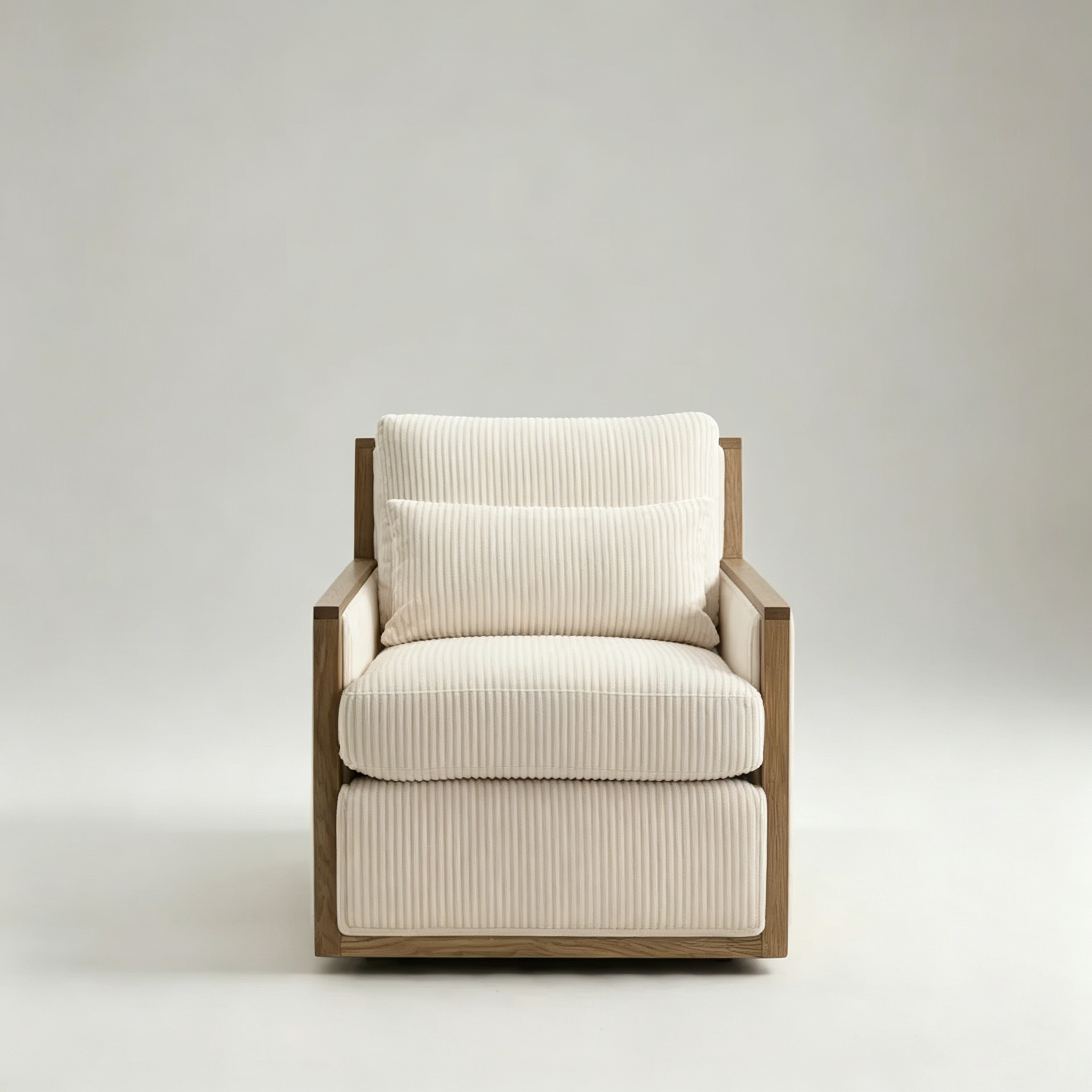 Fauteuil lounge pivotant à 360 degrés en velours côtelé moderne